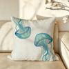 Art BBlueSSeaCreatureCoral Cushion Cover Pillow Case Antidustmite Pillowcase Silky Short Plush Sofa Cushion Cover hot