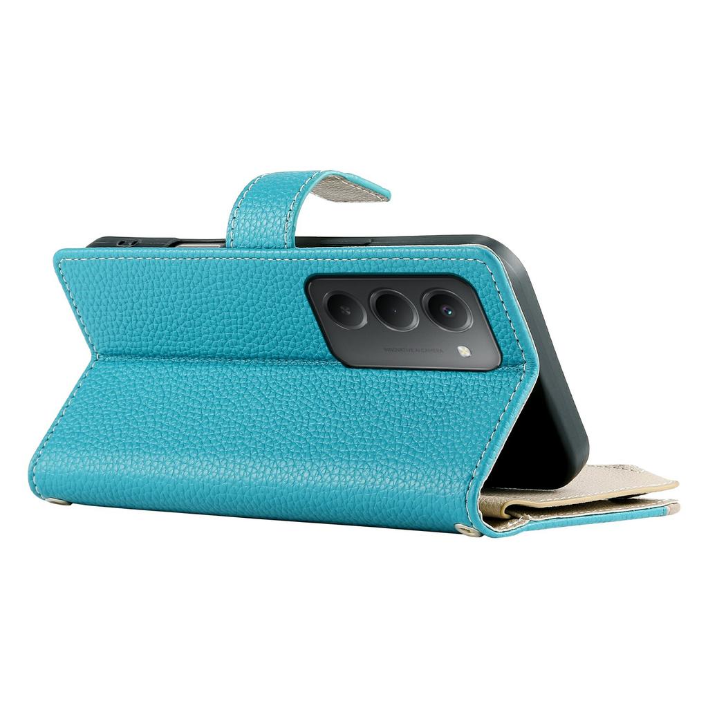 Для Xiaomi Redmi 15 5G (Глобальный) (169 мм) Чехол-кошелек на молнии, кожаный откидной чехол для телефона с ремешками, цветная вставка