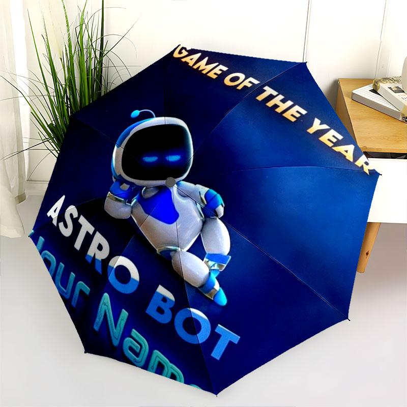 1 PC Automatic Folding Umbrella - ASTRO BOT Custom Name Pattern, Portable & Foldable Design with 8 Ribs, Christmas Birthday Gifts