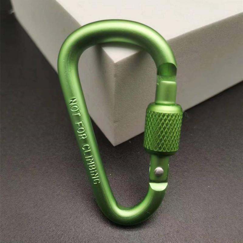Outdoor Aluminum D Shape Locking Carabiner Keychain Backpack Clip Rope Hook for Camping Hiking Gear Accessories