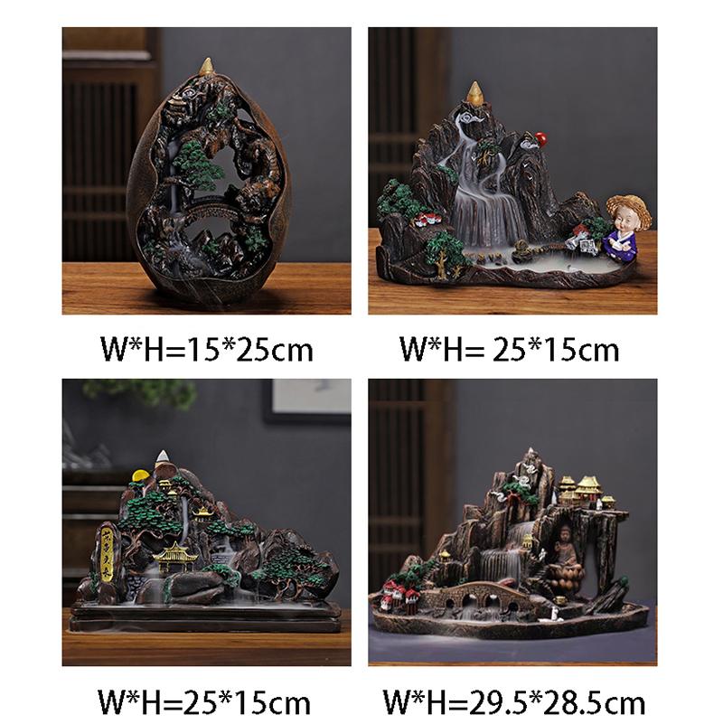 Большие размеры мебельных украшений, курильница с обратным потоком, держатель для благовоний из смолы, буддийские принадлежности для домашнего декора, большой рождественский подарок