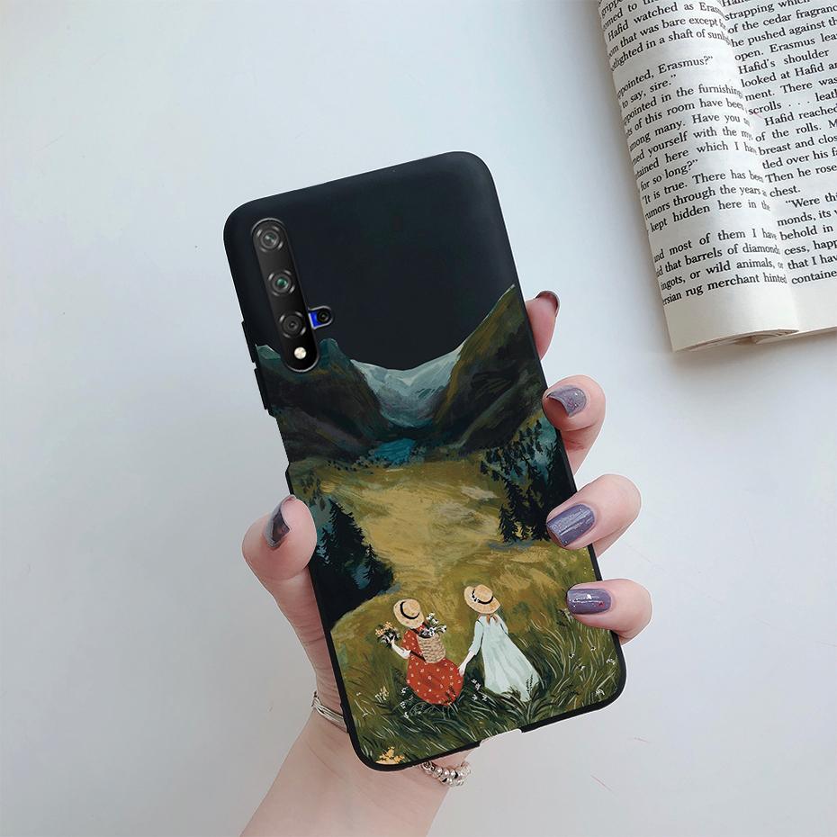 For Honor 20 Case For Honor 20 Pro YAL-AL10 Cover Cute Cat Cartoon Painted Phone Case For Honor20 20Pro YAL-L21 Soft Bumper Capa