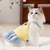 Spring and Summer Cat Clothes Happy Puppy Dress Thin Blue Cat Kitten Puppy Breathable Dog Pet Clothes