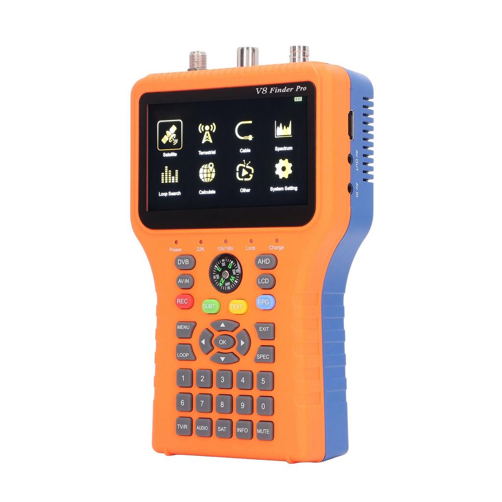 Спутниковый искатель V8 FINDER PRO2 FTA DVB S2 S2X измеритель сигнала с 4,3-дюймовым ЖК-экраном Функция компаса