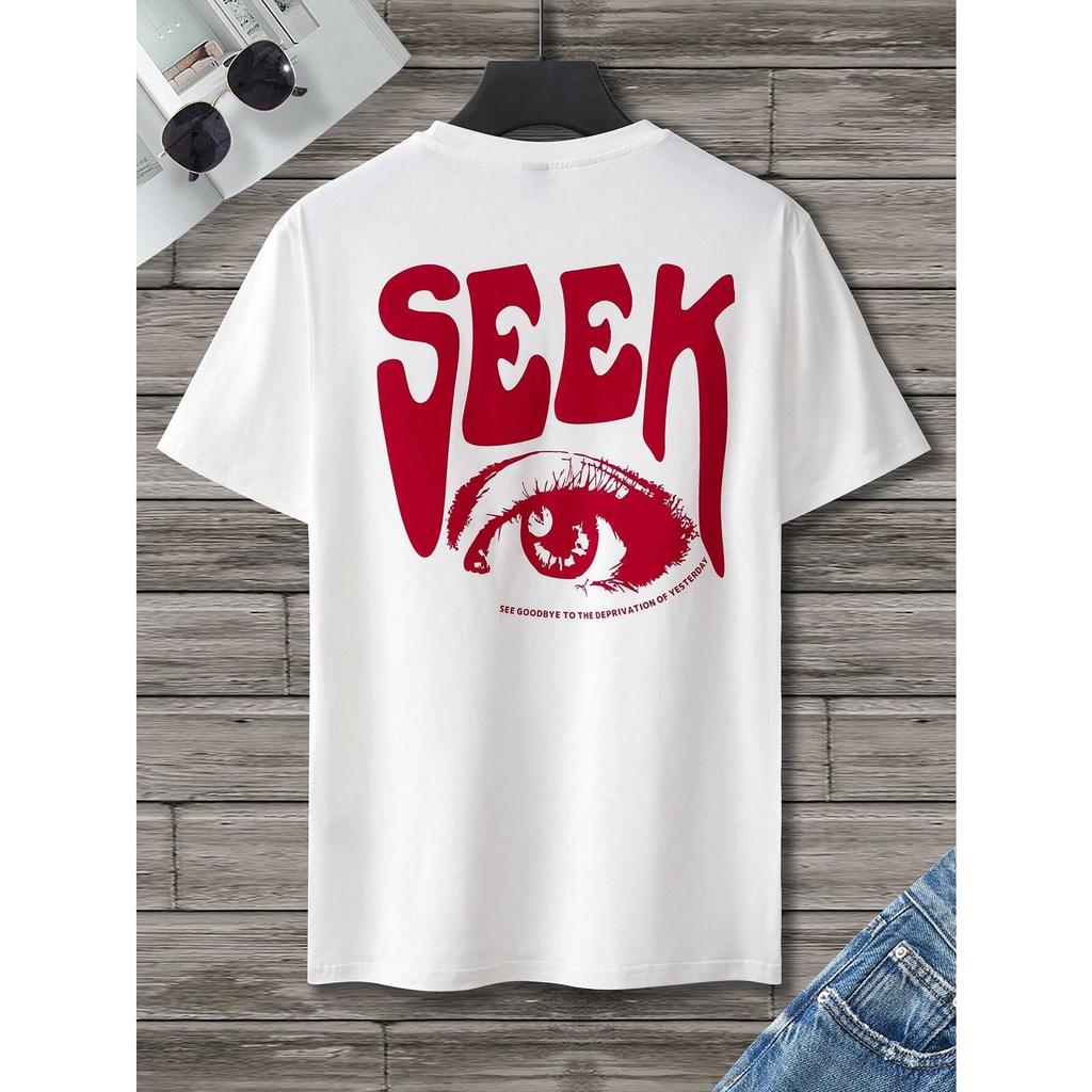 Футболки с принтом Seek Anticipated Gaze для мужчин, мягкие свободные футболки, дышащие летние уличные футболки, свободные футболки из хлопка