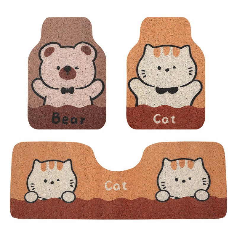 Mats for Driver and Rear Seat, Integrated, Wear-Resistant, Non-Slip, New Style, Silk Loop, Customizable, Dirt-Resistant, Car Interior Accessories