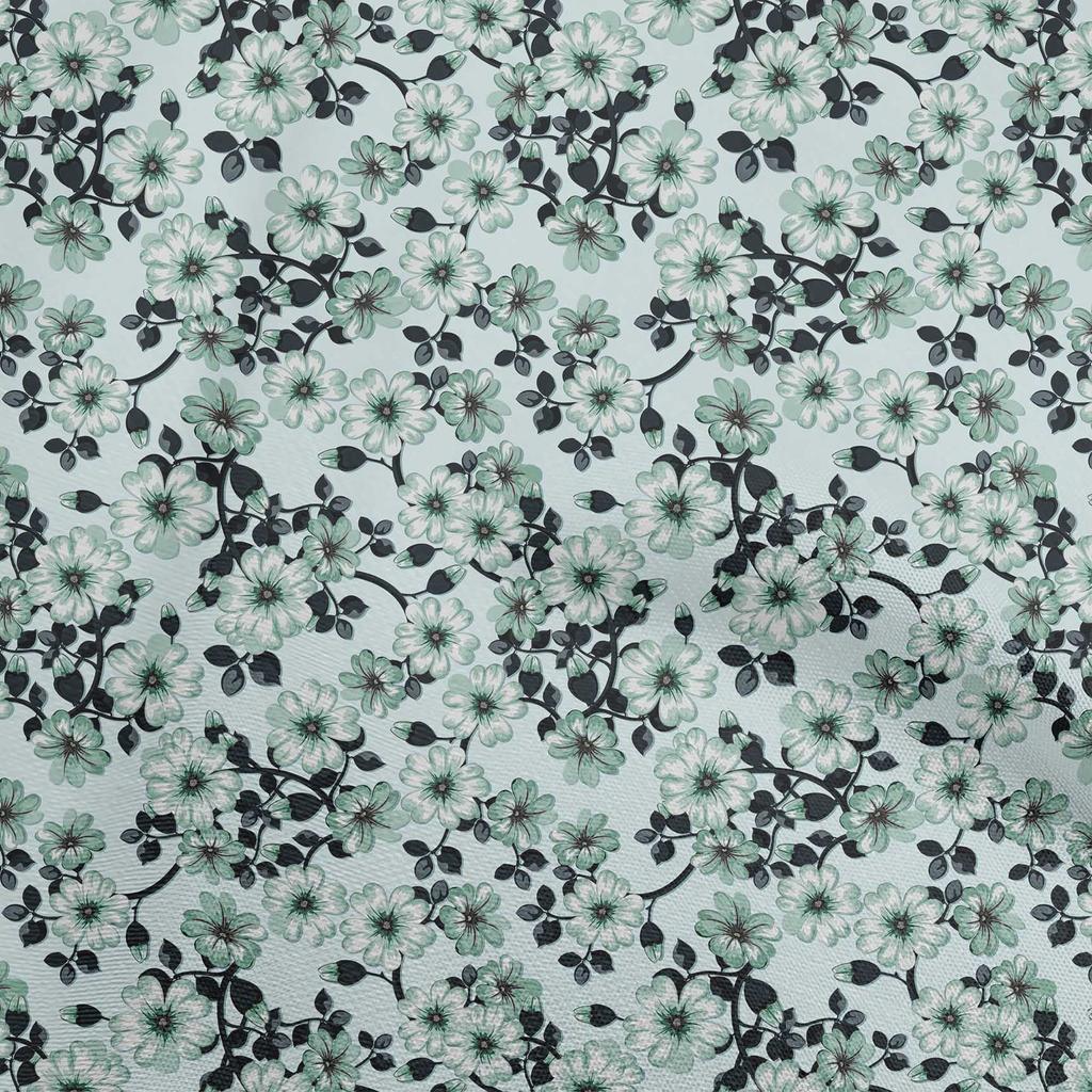oneOone Cotton Flex Gray Fabric Floral Craft Projects Decor Fabric Printed By The Yard 40 Inch