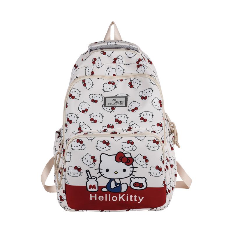 Школьная сумка большого объема Рюкзак Hello Kitty Повседневный Мультяшный Корейская версия Милый с принтом Школьная сумка Легкий Рюкзак для путешествий