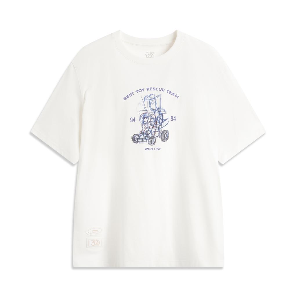 Li Ning X Серия Disney История игрушек Американский повседневный стиль Простой принт Cool Dry Удобная Дышащая Футболка с круглым вырезом и коротким рукавом AHSV687-1