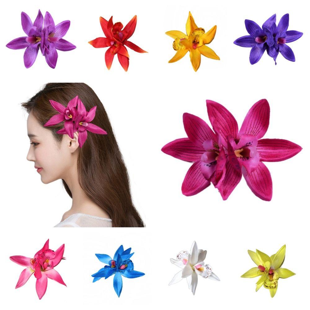 Заколка-утиный нос в виде орхидеи в стиле Богемии, цветок, шпильки в корейском стиле, сладкая имитация цветка, заколка для волос на каждый день