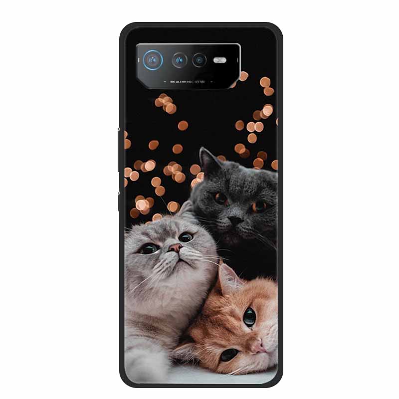 Чехол для телефона Asus ROG Phone 6D Ultimate Задняя крышка Черный ТПУ Силикон Мягкий Чехол Для Asus ROG Phone 6 Pro Чехол Phone6 Pro