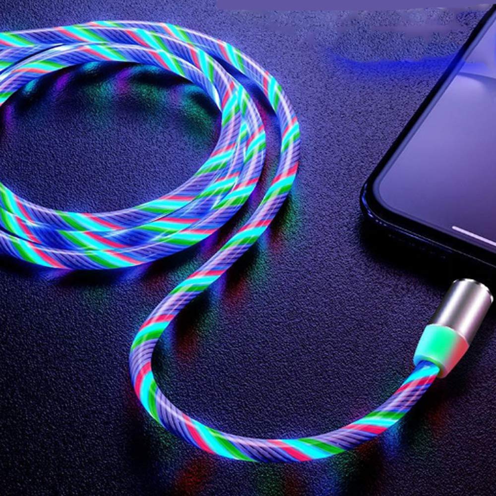Creative 360° Adsorption Three Color Streamer Type-C Magnetic Charging Cord