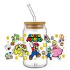 30 листов популярные узоры Super Mario Напечатанные Для DIY Стекло Керамика Металл 3D УФ DTF Переводные Наклейки Обертки для 16 унций стаканов