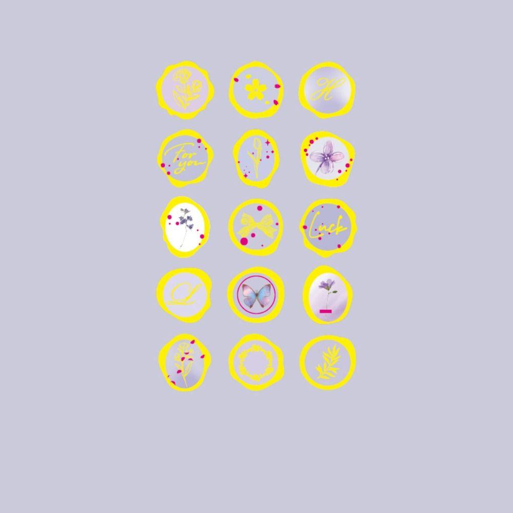 15Pcs/set Flower Envelope Sealing Sticker Envelope Decoration Drop Glue Stamp Tags  Diary