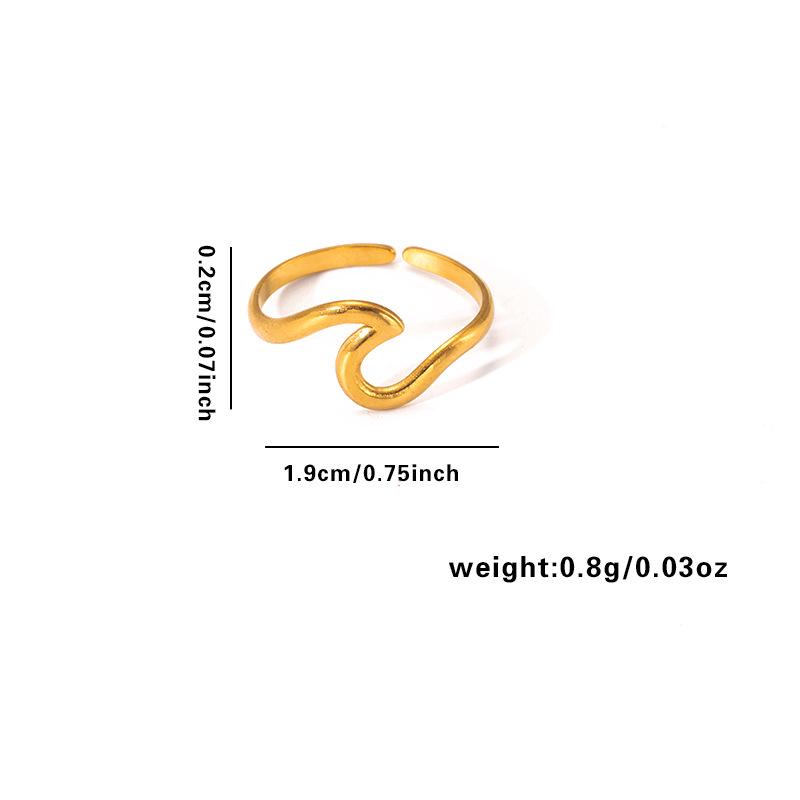 European & American Trendy Titanium Steel Geometric Open Ring - Hip-Hop Style Snake Design