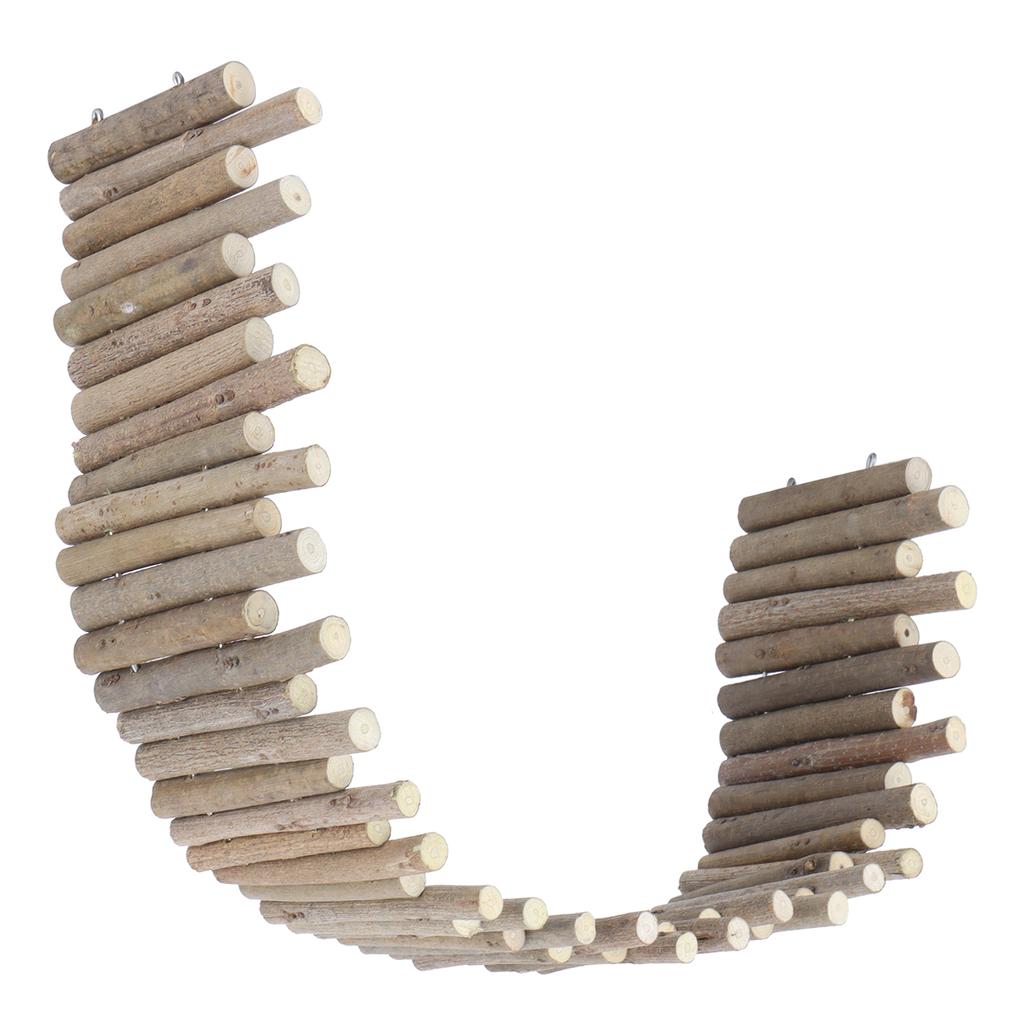 Hamster Wooden Fence Rat Ladder Bridge Toy Wood Ladder Natural Hideout for Small Animals