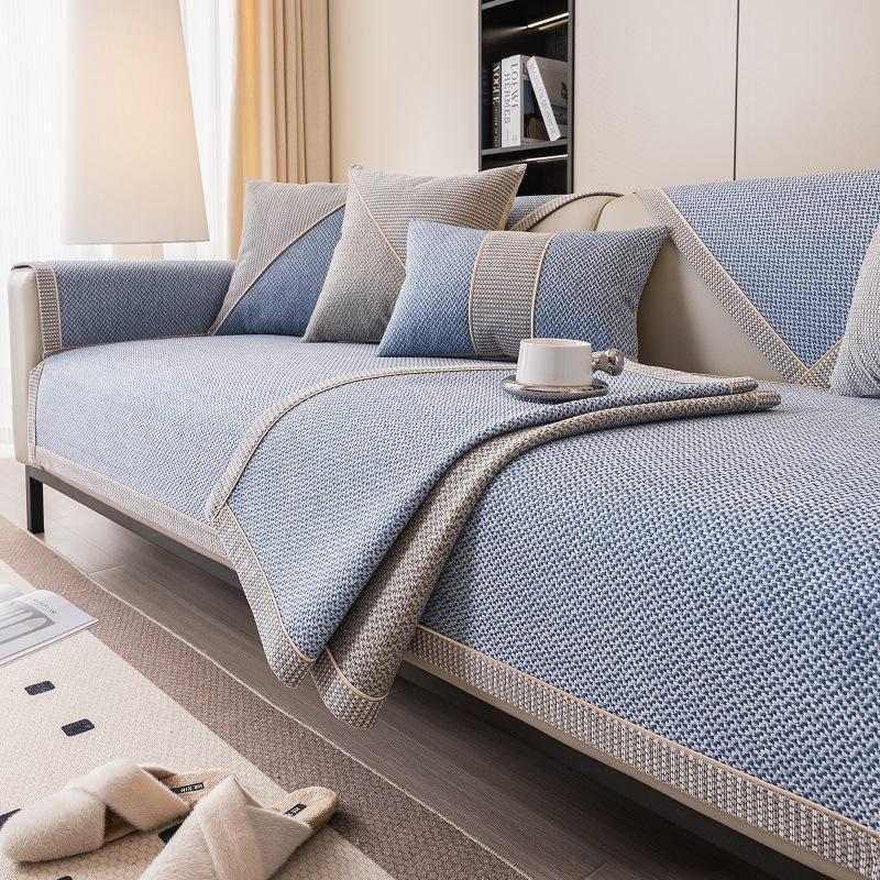 Подушка для дивана Хлопок и лен Универсальный чехол для дивана на четыре сезона Нескользящее полотенце для дивана Полный чехол