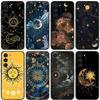 Suns Moons Clouds Astrological Phone Case For Samsung Galaxy A20,21s,22,31,32,52,53,72,73,80,91 Soft Liquid Silicone Black Cover