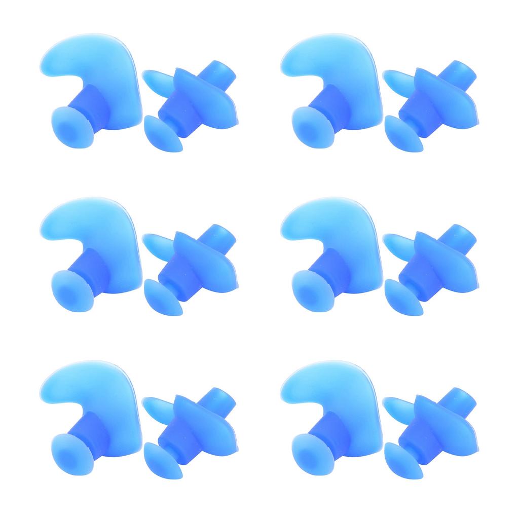 6 Pairs Silicone Swimming Diving Spiral Ear Plugs Professional Adult Dust Proof Earplugs(Blue )