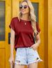 2023 Spring/Summer Women's Short-Sleeve Loose Fit Satin Shirt