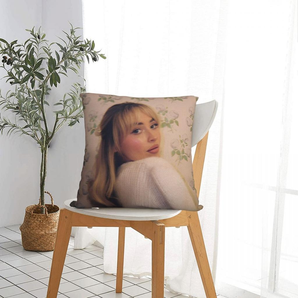 Singer Sabrina Carpenter Pillowcase Polyester Cushion Cover Decorative Pop Music Throw Pillow Case Cover Home Dropshipping 18'