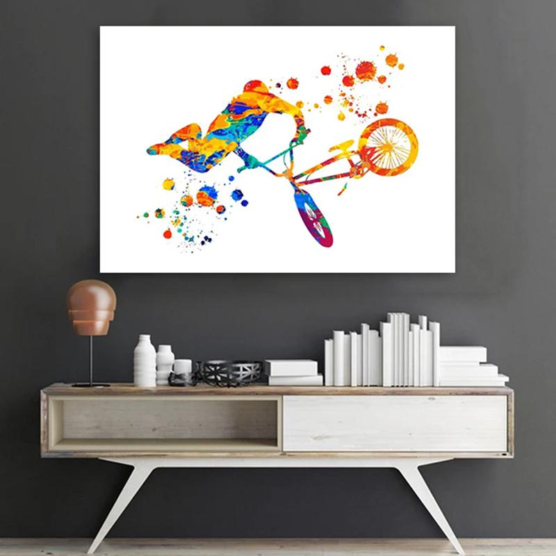 Абстрактные акварельные плакаты и принты молодые баскетболисты современное настенное искусство холст живопись для спортивных комнат украшение дома