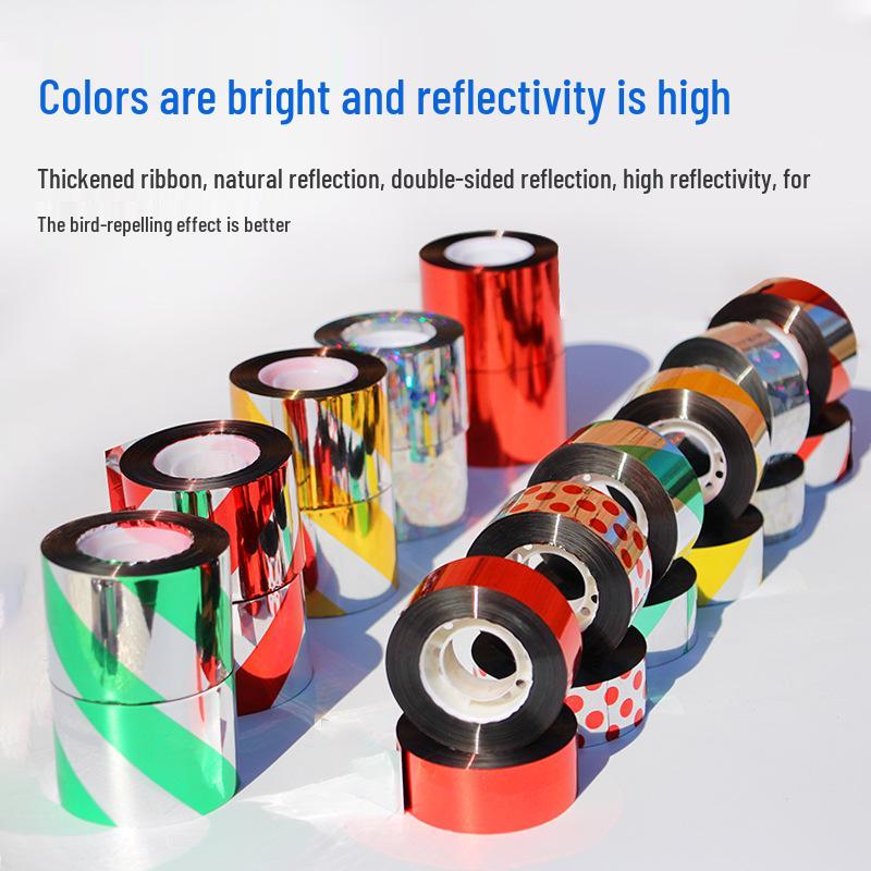 Двусторонняя светоотражающая лента для отпугивания птиц - Мигающая предупреждающая лента для сельскохозяйственных угодий и садов
