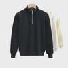 Teen Boys' Trendy Solid Color Half-Zip Sweatshirt with Stand Collar for Autumn/Winter