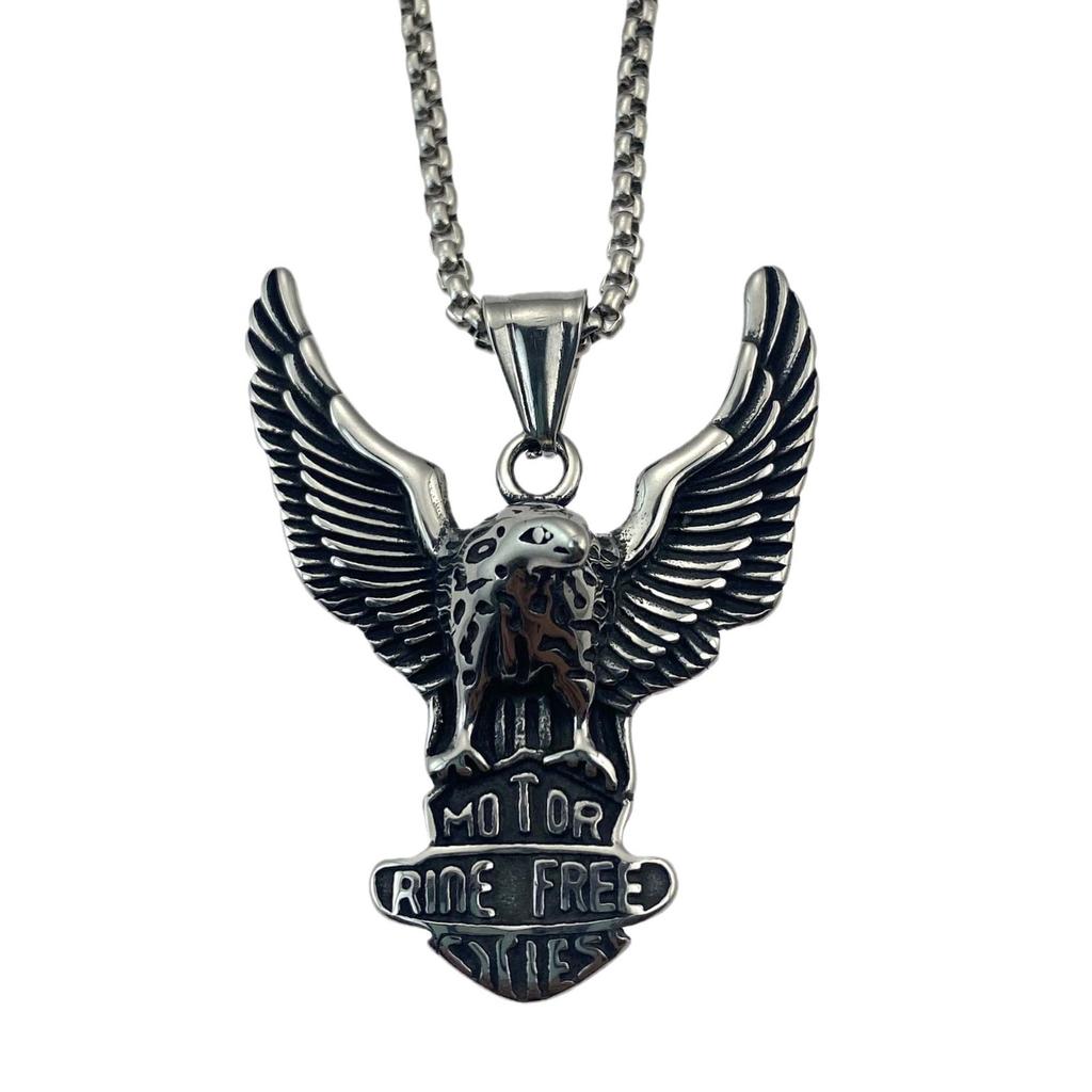 Винтажный бесплатный логотип орла орел расправляющий крылья кулон из нержавеющей стали простое ожерелье из титановой стали ювелирные изделия свитер цепь