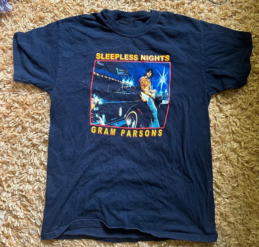 Футболка Gram Parsons Sleepless Nights ЧЕРНАЯ Мужская размер S M L 2345XL Унисекс футболка