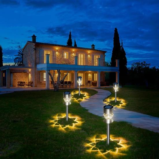 10 шт., солнечные дорожки, супер яркие IP65, водонепроницаемые газонные лампы на солнечных батареях, ландшафтное освещение, садовые украшения