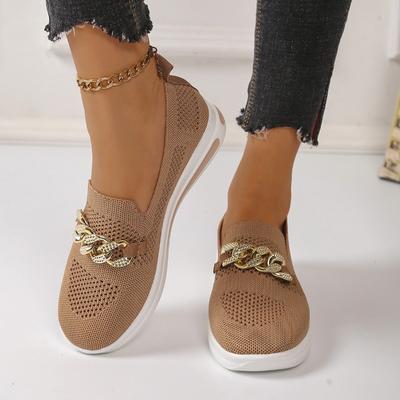 Однопедальные вязаные дышащие женские кеды на толстой подошве с мягкой подошвой