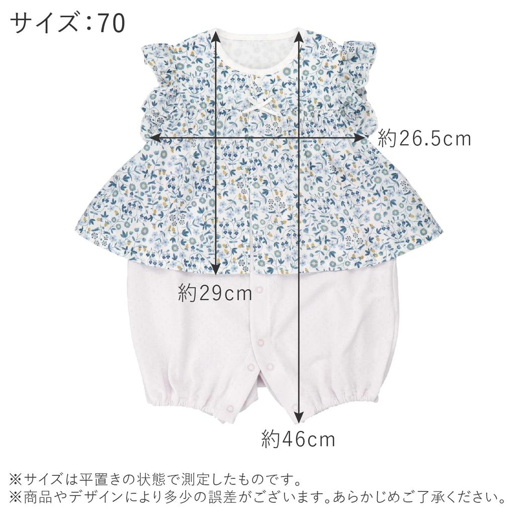 Romper Short Sleeve Combi 80 Little Mirabelle Made In Japan [Baby Castle]