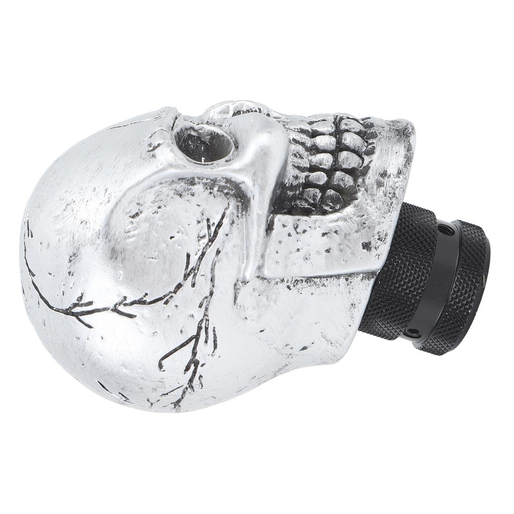Skull Gear Shift Head Resin Shifter Knob Car Transmission Shifting Stick Handle for Most Manual Vehicles Silver