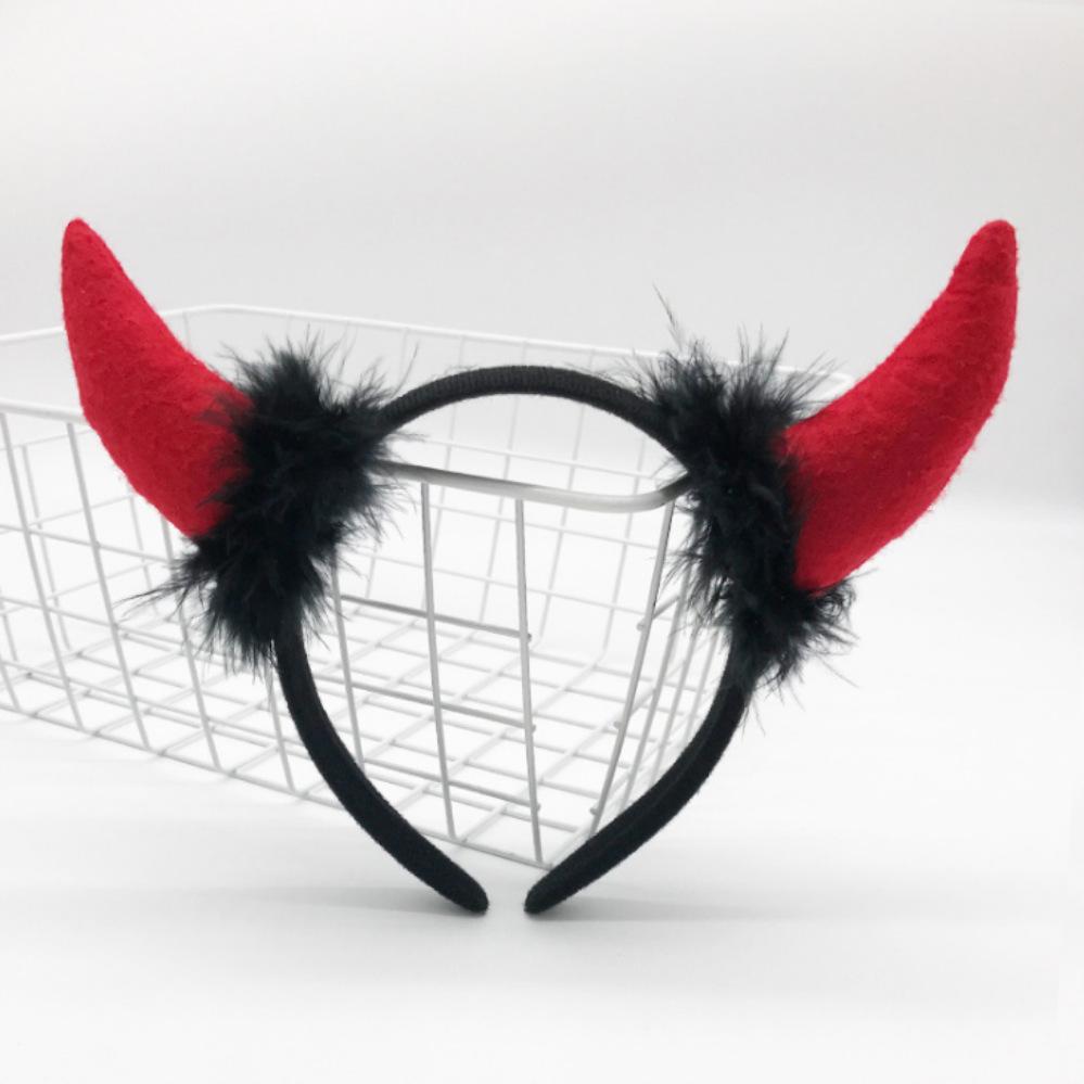Goth Devil Headband Horns Children Headbands Halloween Party Adults Decorations