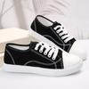 Женские модные парусиновые кроссовки, повседневные теннисные туфли на плоской подошве Zapatillas De Deporte, белые и черные лоферы 2024