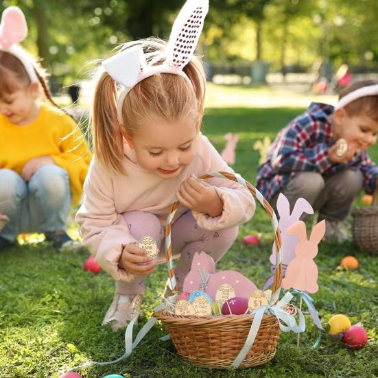 27 шт. пасхальных яиц для детей, семейные пасхальные яйца, наполнители для корзинок, деревянные погашаемые наградные жетоны с выгравированными высказываниями