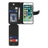 Stand Case for iPhone SE (2022)/(2020)/8/7 PU Leather Phone Cover with Straps/Zipper Wallet/Multiple Card Slots