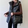Women Autumn Winter Soild Bright Color Thicken Outwear Cotton Padded Stand Collar Sleeveless Warm Jacket Coat Vest