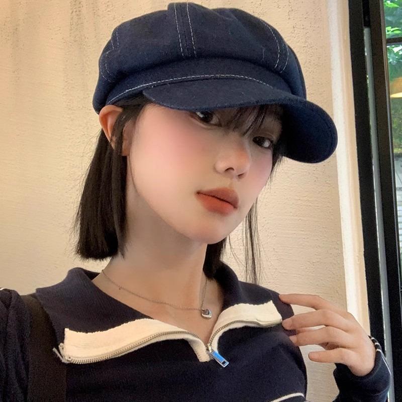 Ковбойский берет женский осенне-зимний ретро универсальный большой окружности головы восьмиугольная шляпа, подчеркивающая лицо, маленькая шляпа-облачко