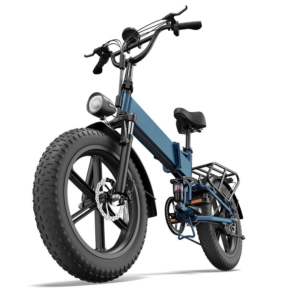 Urlife T5 Foldable Electric Bicycle 20" Fat Tire 750W Motor Fully Suspended Adult Electric Bike 48V 13Ah Dual Disc Brakes 7 Speed Max Load 120Kg