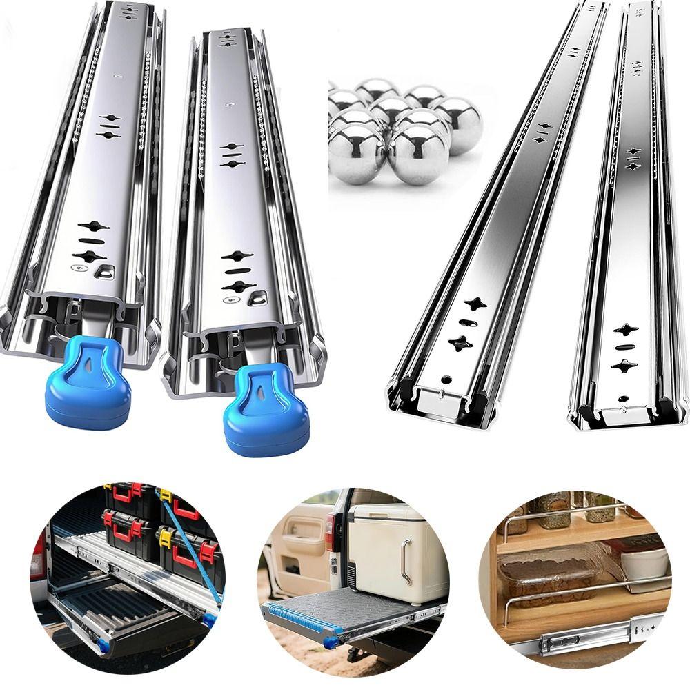 Full Extension Heavy Duty Drawer Slides Locking Cabinet Slide Ball Bearing Rails Home Improvement