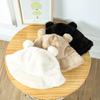 Solid Color Plush Fisherman Caps Bear Ears Basin Hat New Wool Cap  Women
