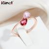 Тонкие кольца Kinel с красным кубическим цирконом для женщин, романтические украшения, подарок