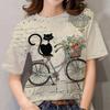 Funny Cat Graphic T Shirt for Women Cartoon Animals 3D Printed Summer Oversized Short Sleeve Tees Streetwear Tops Size XS-6XL