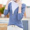 Navava Men Simple Zipper PoinT Color Long Sleeve Hoodie T shirT nT1367