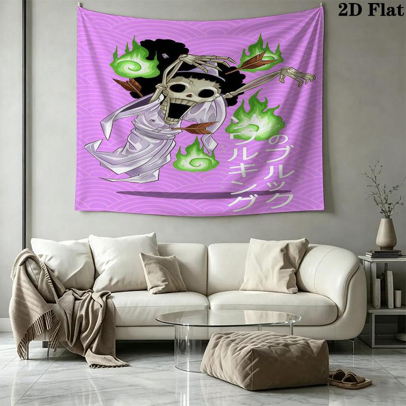 One Piece Brooke Wall Tapestry Aesthetic Wall Hanging Printed Fabric Blanket Decorative Tapestries For Bedroom Living Room Home Decor