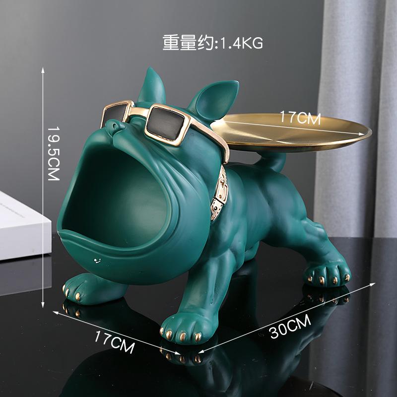 Creative Bulldog Enters The Door, Puts The Key In The Ornament, Porch Shoe Cabinet Storage Box, Home Decoration