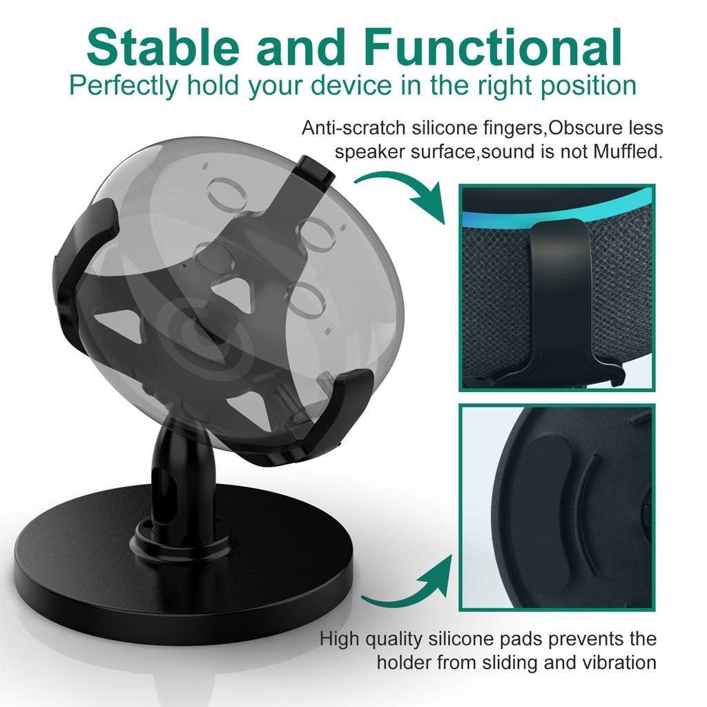 Smart Speaker Stand Suitable for Echo Dot 3rd Desktop Bracket 360 Degrees Adjustable Anti-slip