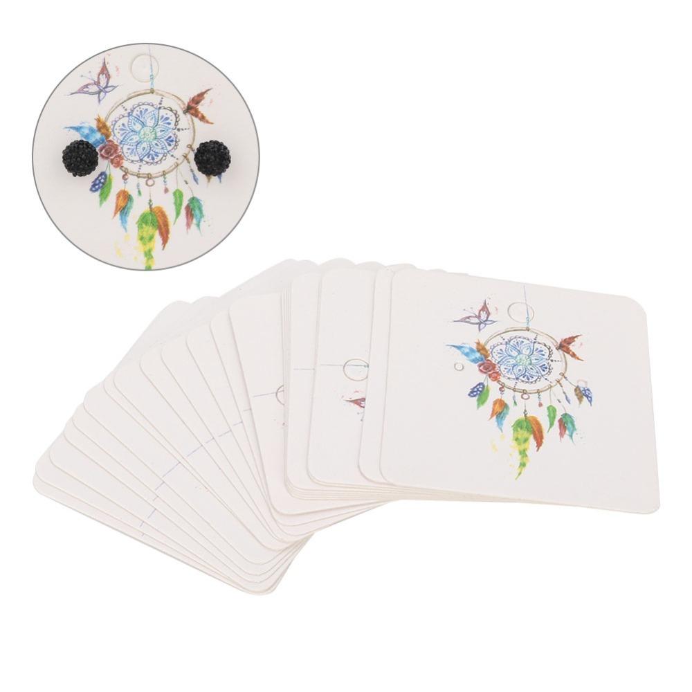 100Pcs 5*5cm Handmade Jewelry Packaging Cardstock Earring wholesale classification packing